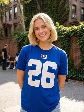 NFL Blue Tee with White '26' Front Graphic